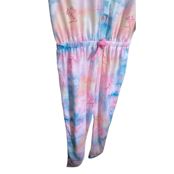 Betsey Johnson Small (6/6X) Pajama Jumpsuit Girls Tie-Dye Elastic Waist - Picture 4 of 6